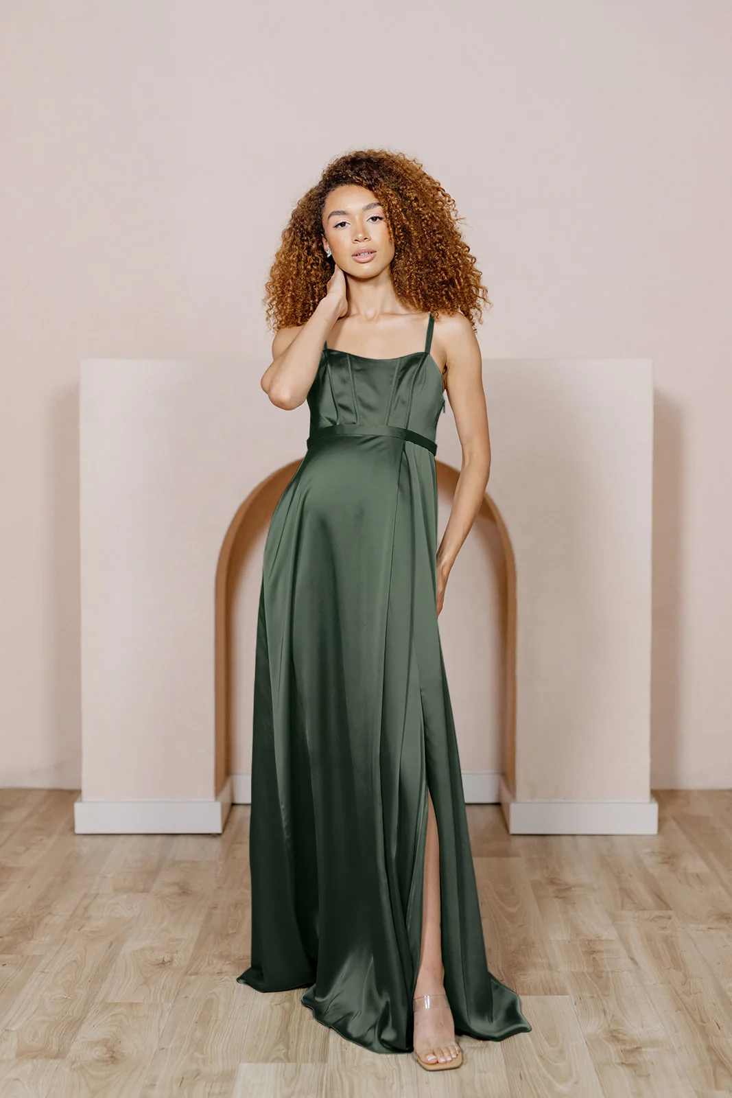 Maternity Nova Satin Dress | Made To Order - Image 29