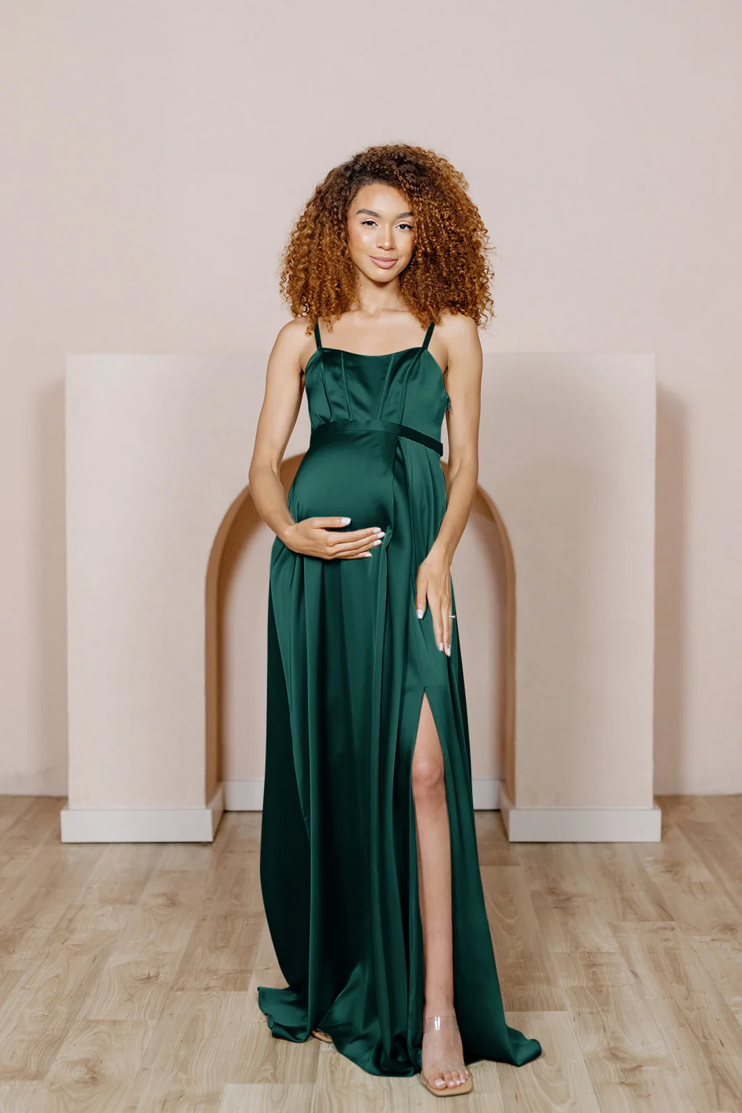 Maternity Nova Satin Dress | Made To Order - Image 43