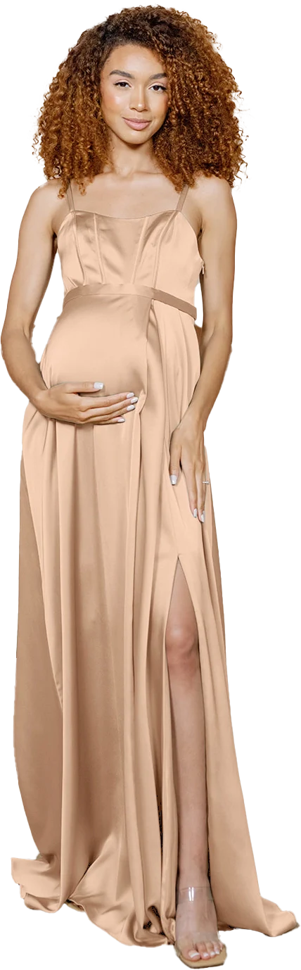 Maternity Nova Satin Dress | Made To Order - Image 75