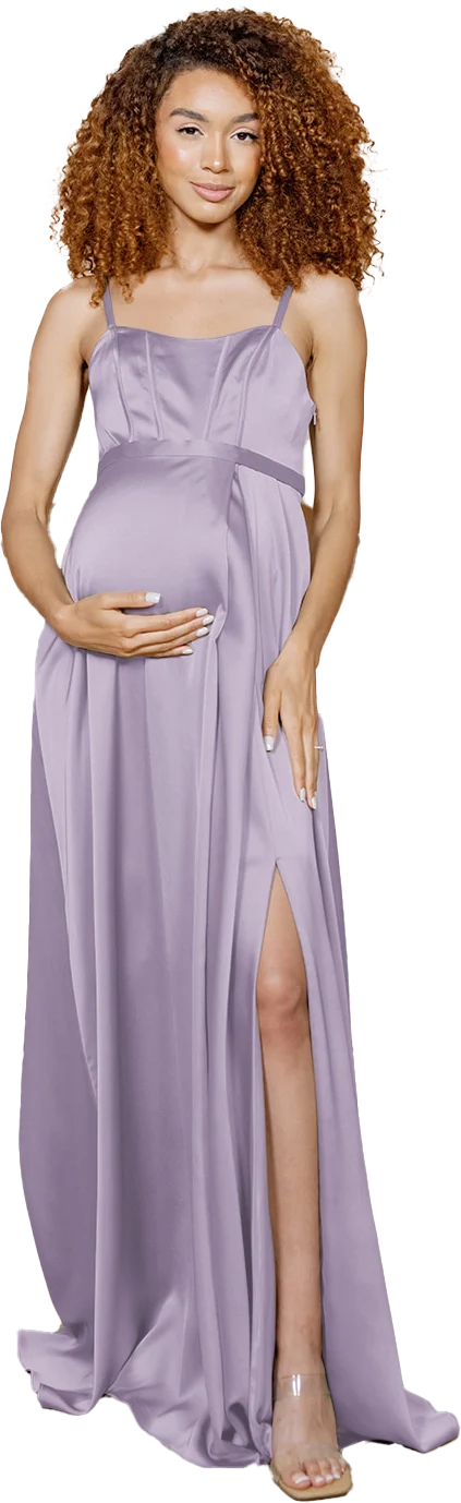 Maternity Nova Satin Dress | Made To Order - Image 80