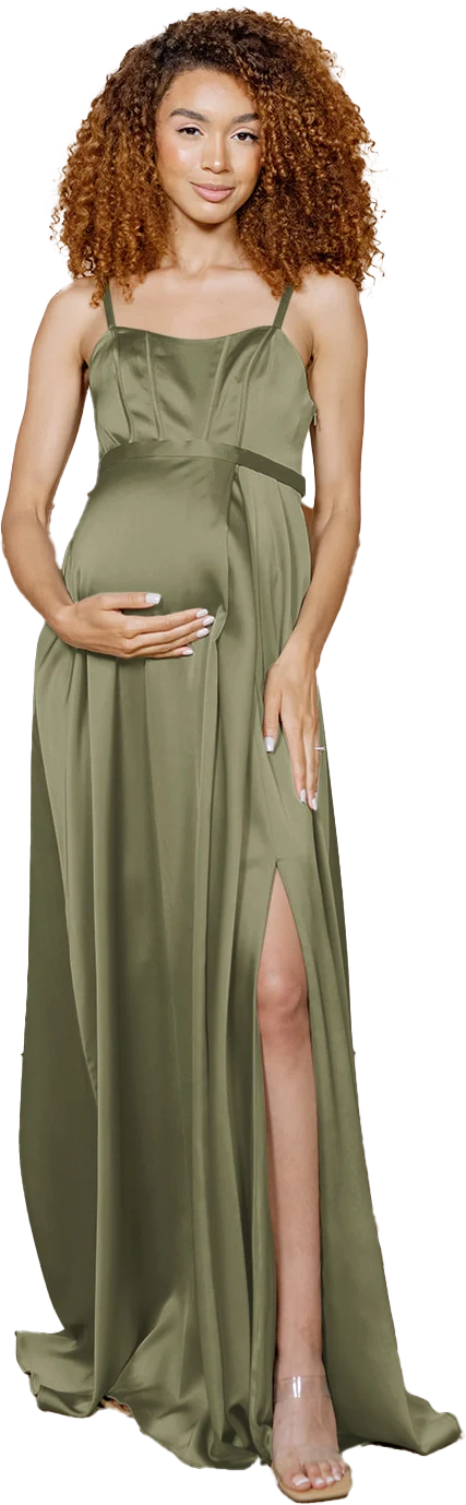 Maternity Nova Satin Dress | Made To Order - Image 85