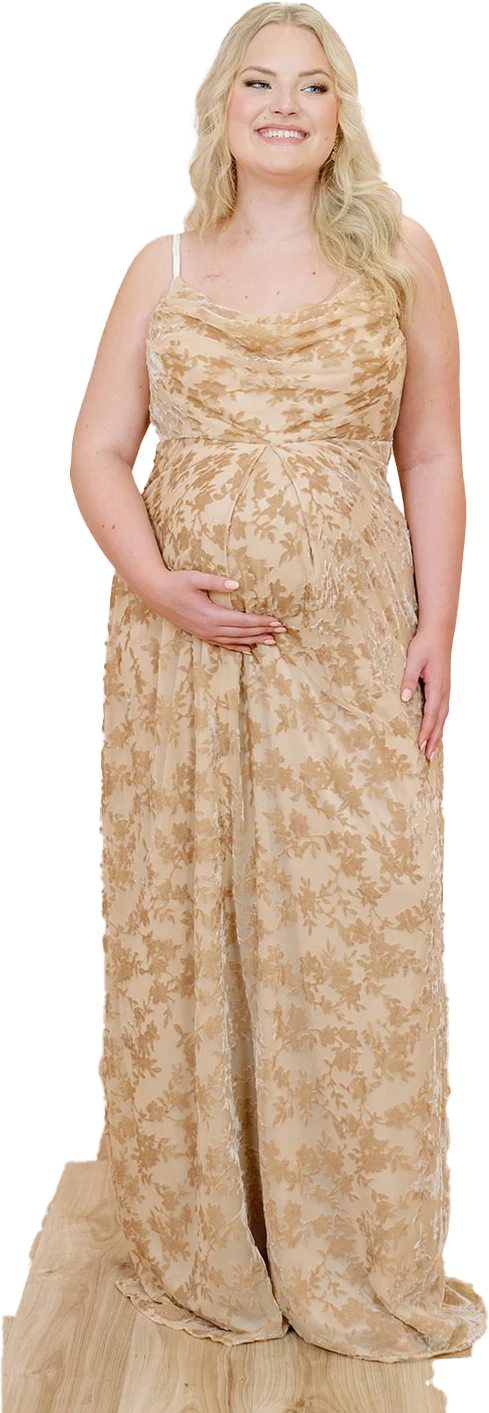 Maternity Skye Floral Burnout Velvet Dress | Made To Order - Image 21