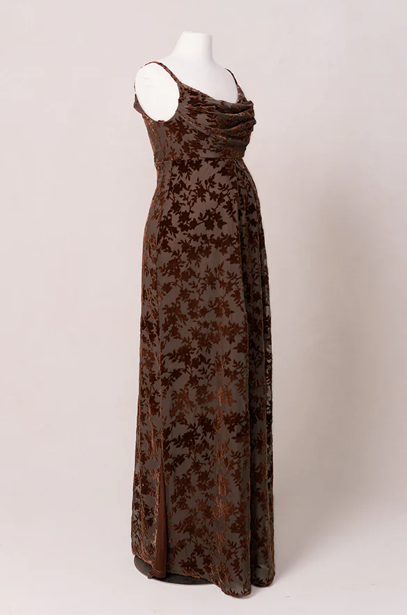 Maternity Skye Floral Burnout Velvet Dress | Made To Order - Image 5