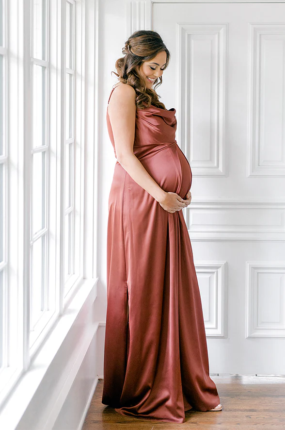 Maternity Skye Satin Dress | Made To Order - Image 4