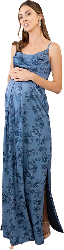 Maternity Skye Satin Floral Print Dress | Made To Order - Image 40