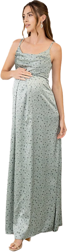 Maternity Skye Satin Floral Print Dress | Made To Order - Image 43
