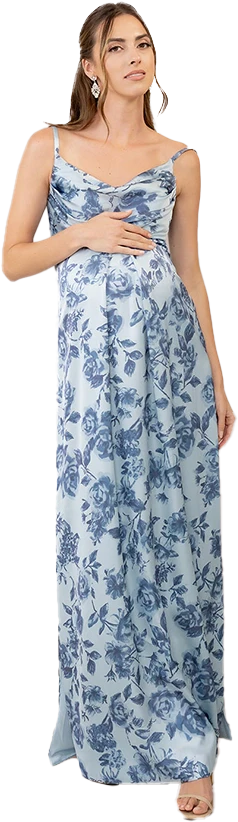 Maternity Skye Satin Floral Print Dress | Made To Order - Image 44