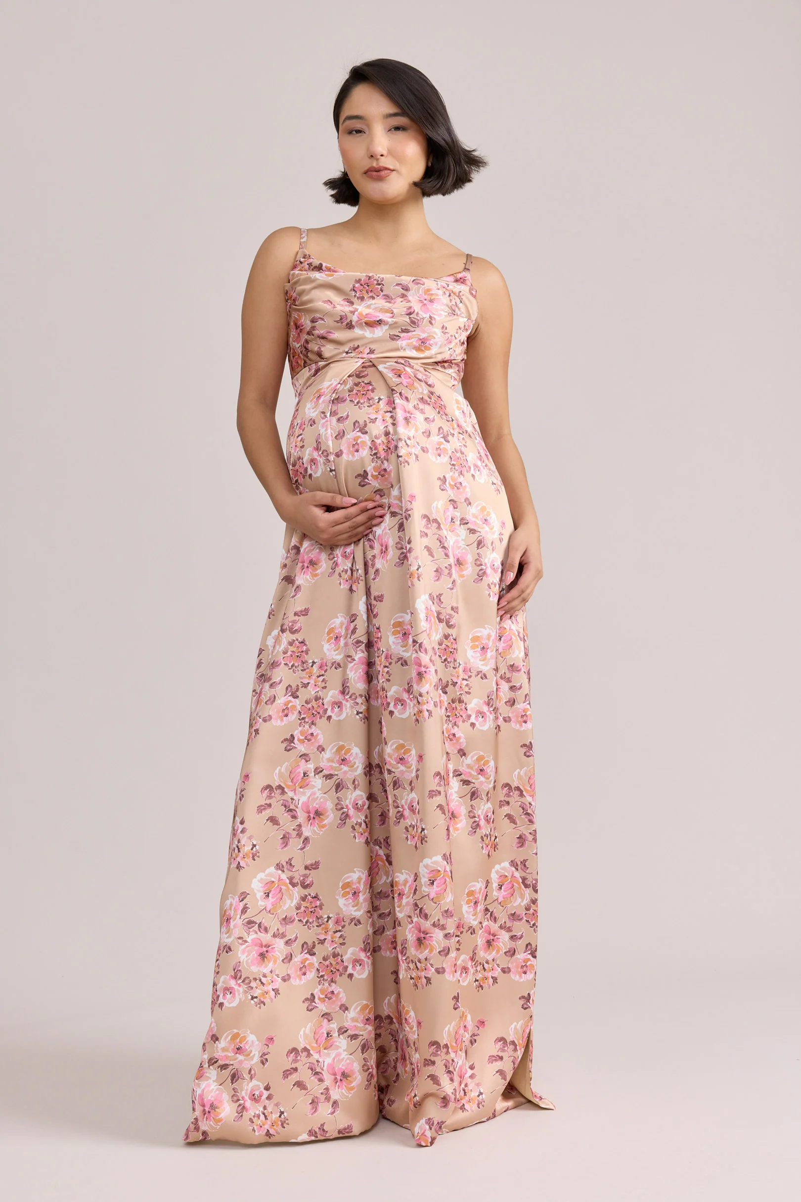 Maternity Skye Satin Floral Print Dress | Made To Order - Image 7