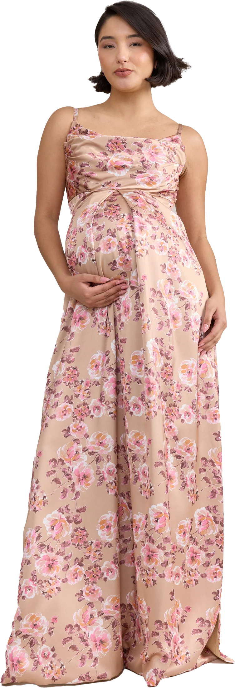 Maternity Skye Satin Floral Print Dress | Made To Order - Image 70