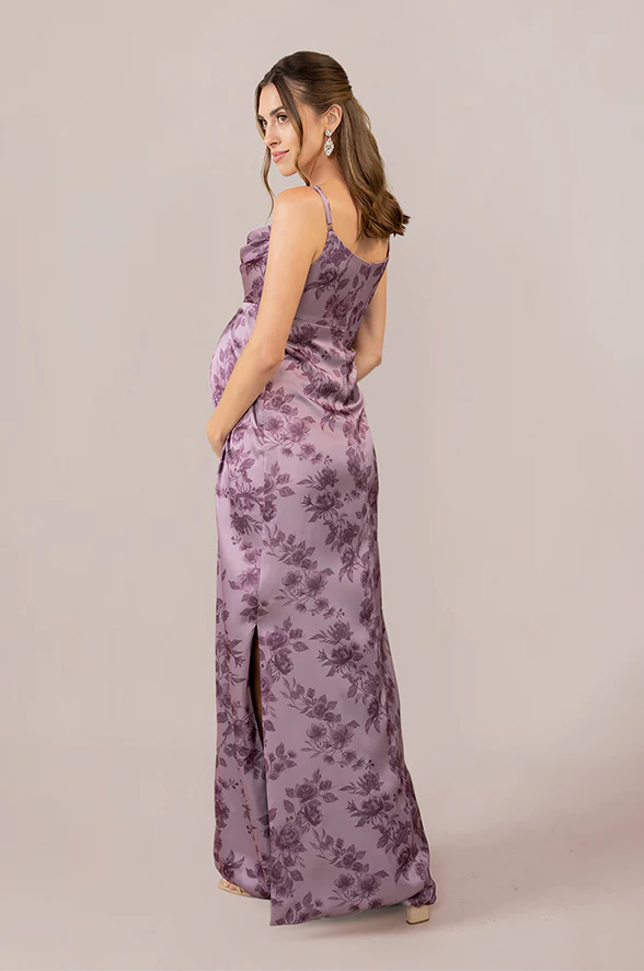 Maternity Skye Satin Floral Print Dress | Made To Order - Image 8