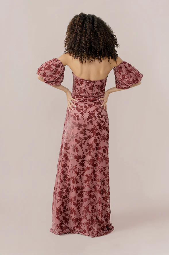 Mona Floral Burnout Velvet Dress | Made To Order - Image 15