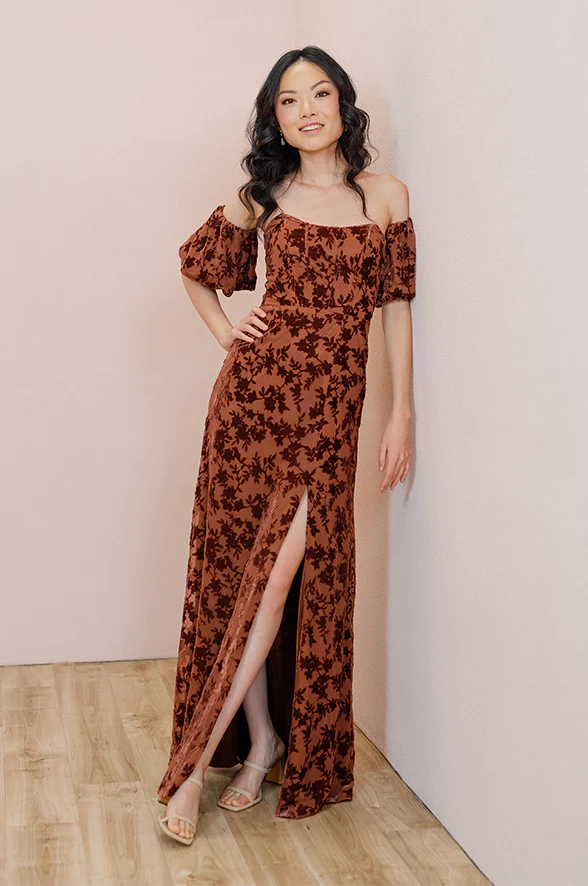 Mona Floral Burnout Velvet Dress | Made To Order - Image 5