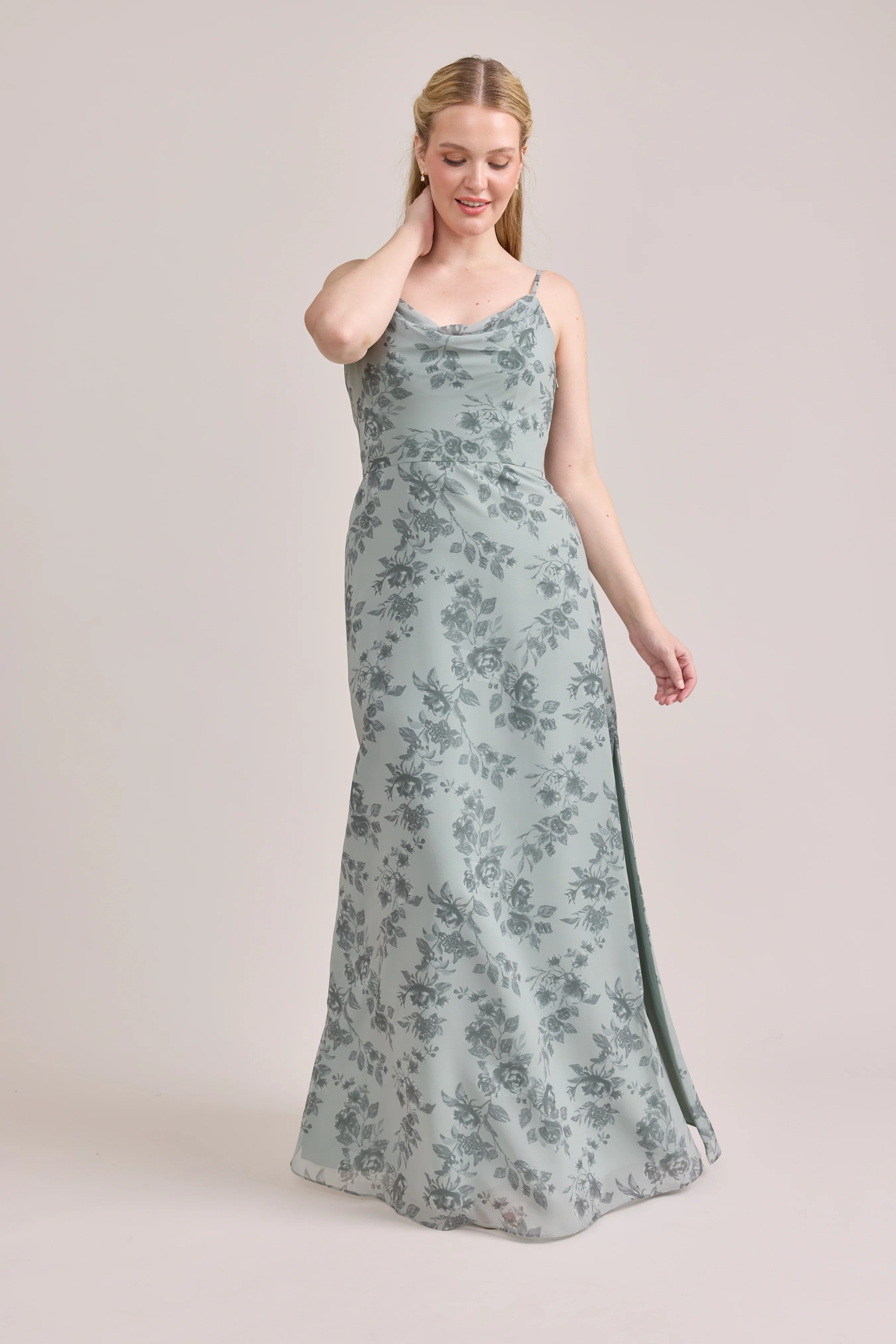 Nadia Chiffon Floral Print Dress | Made To Order - Image 17