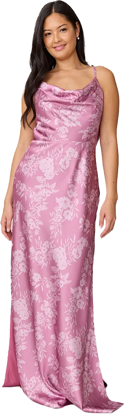 Nadia Satin Floral Print Dress | Made To Order - Image 71