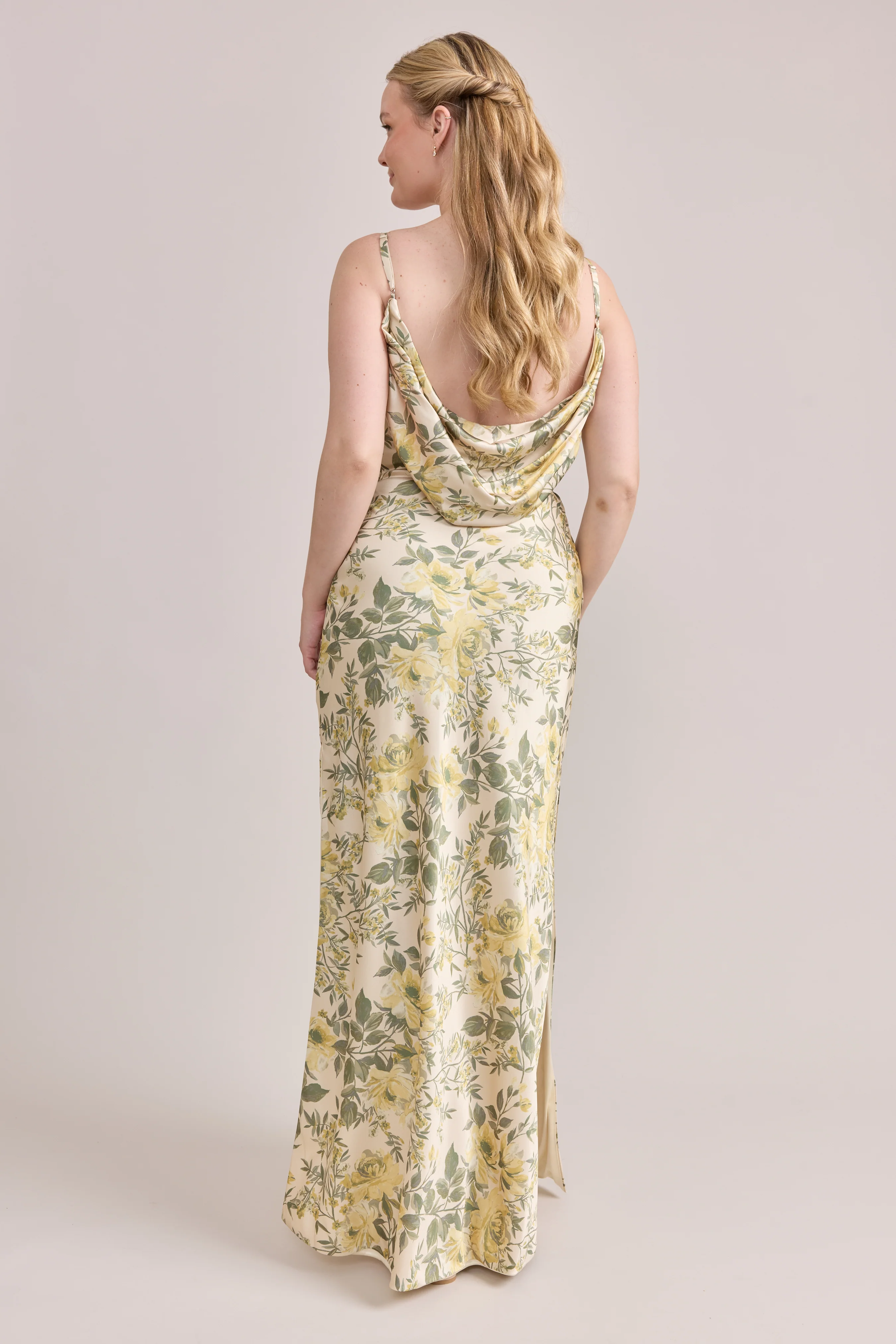 Nadia Satin Floral Print Dress | Made To Order - Image 86