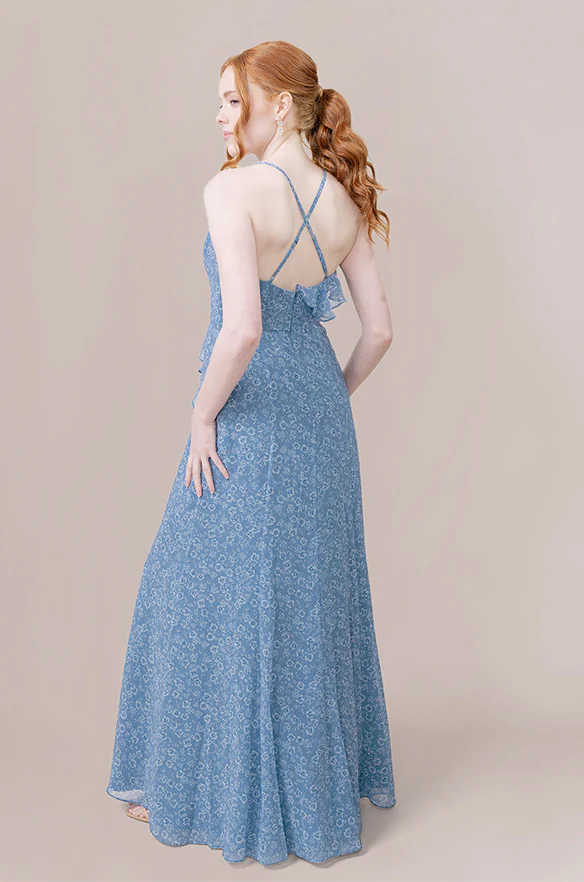 Paloma Chiffon Floral Print Dress | Made To Order - Image 16