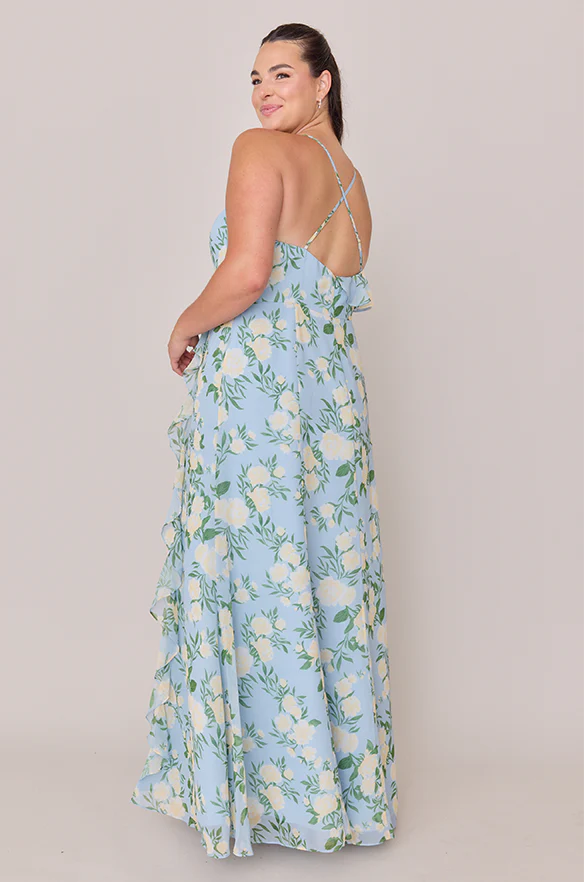 Paloma Chiffon Floral Print Dress | Made To Order - Image 27