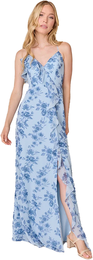 Paloma Chiffon Floral Print Dress | Made To Order - Image 37
