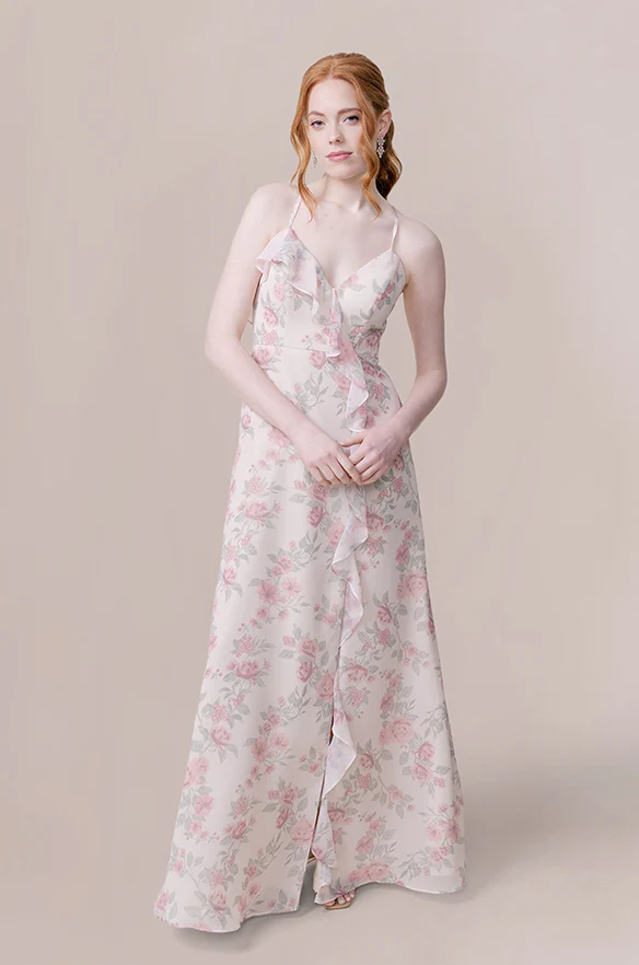 Paloma Chiffon Floral Print Dress | Made To Order - Image 9