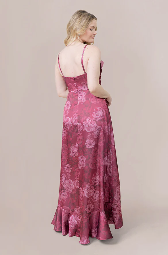 Paloma Satin Floral Print Dress | Made To Order - Image 2