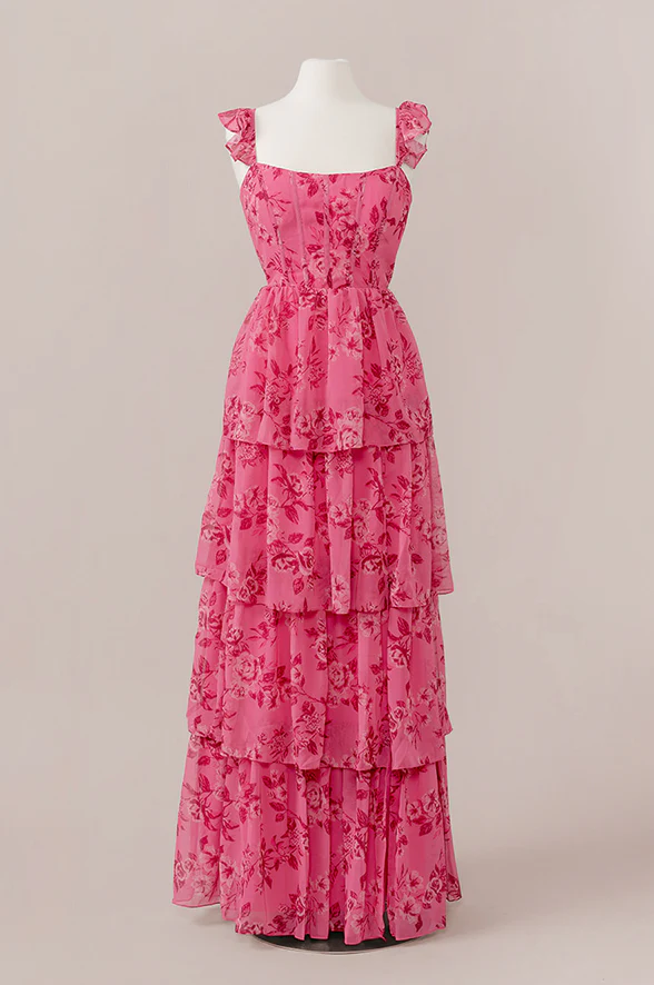 Poppy Chiffon Floral Print Dress | Made To Order - Image 26