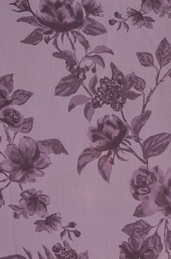 Pre-Cut Satin Floral Print Fabric By Yard | Ready To Ship | Lilac Bouquet