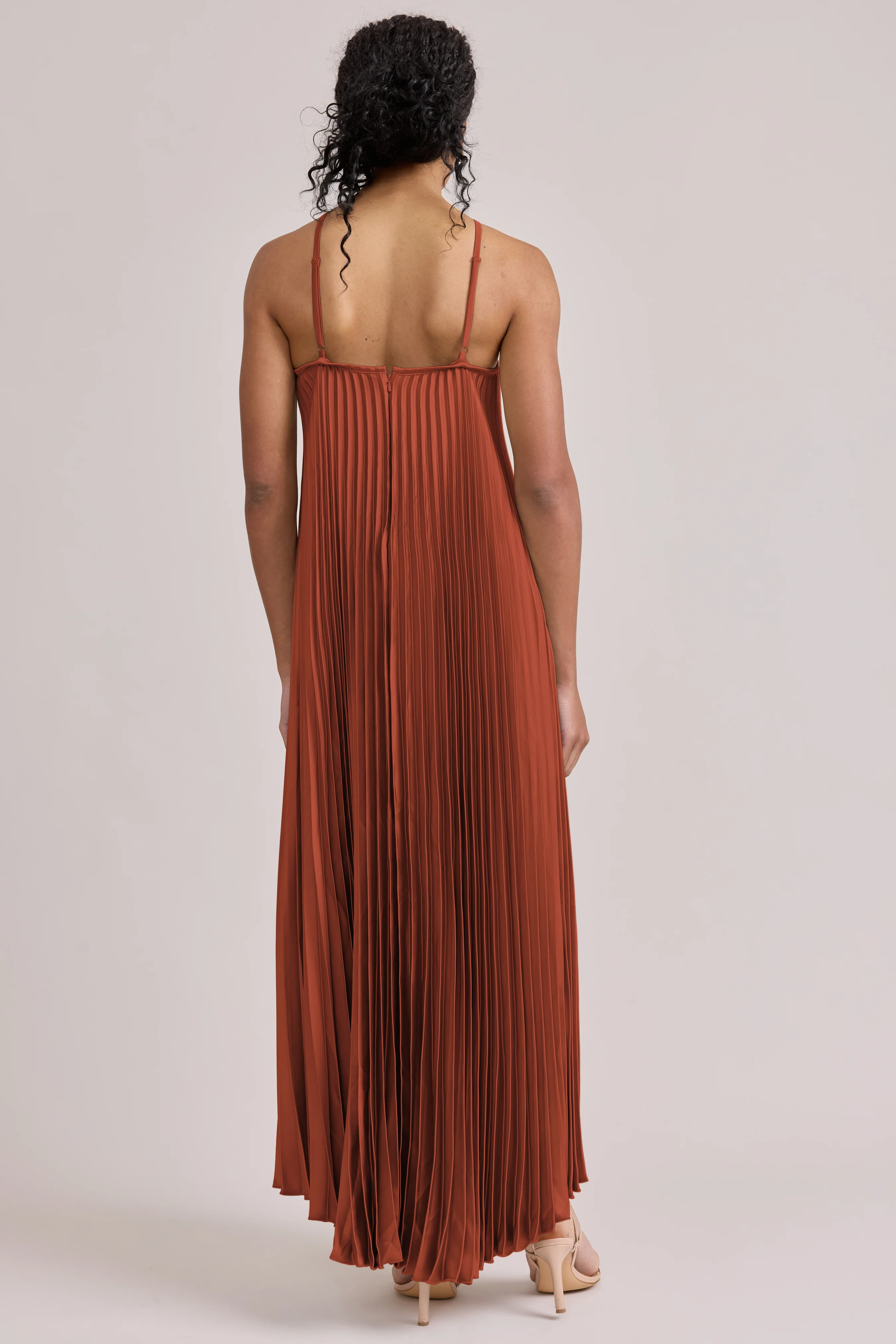 Rayne Satin Pleated Dress | Made To Order - Image 135