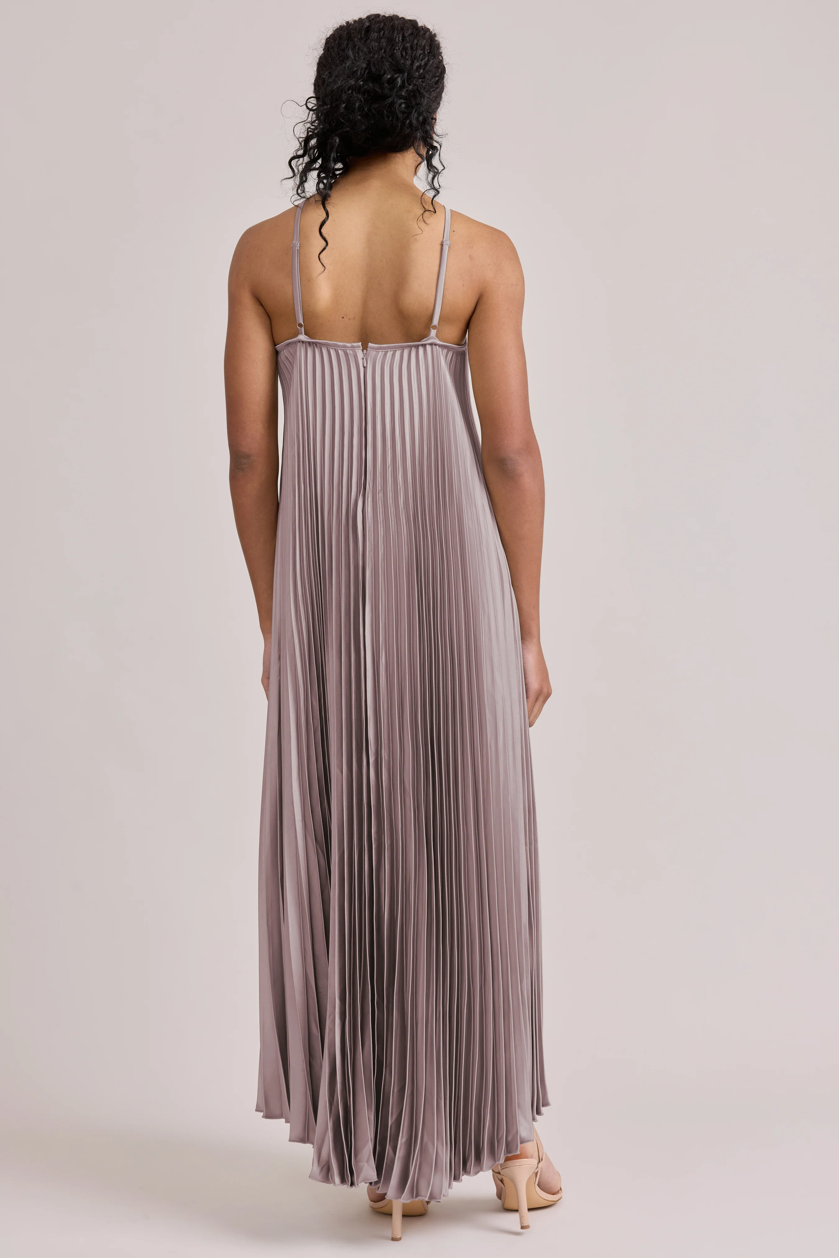 Rayne Satin Pleated Dress | Made To Order - Image 148