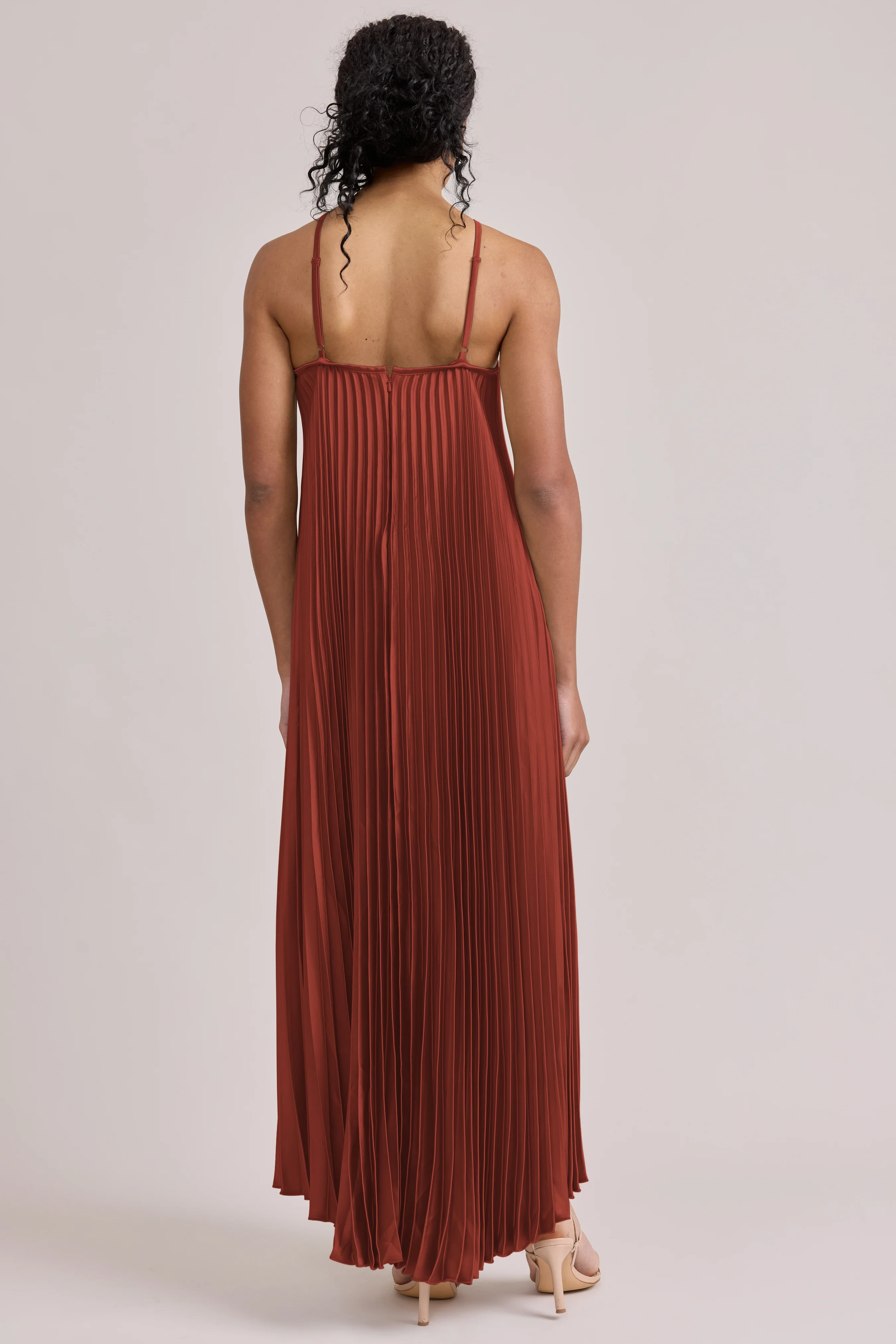 Rayne Satin Pleated Dress | Made To Order - Image 151