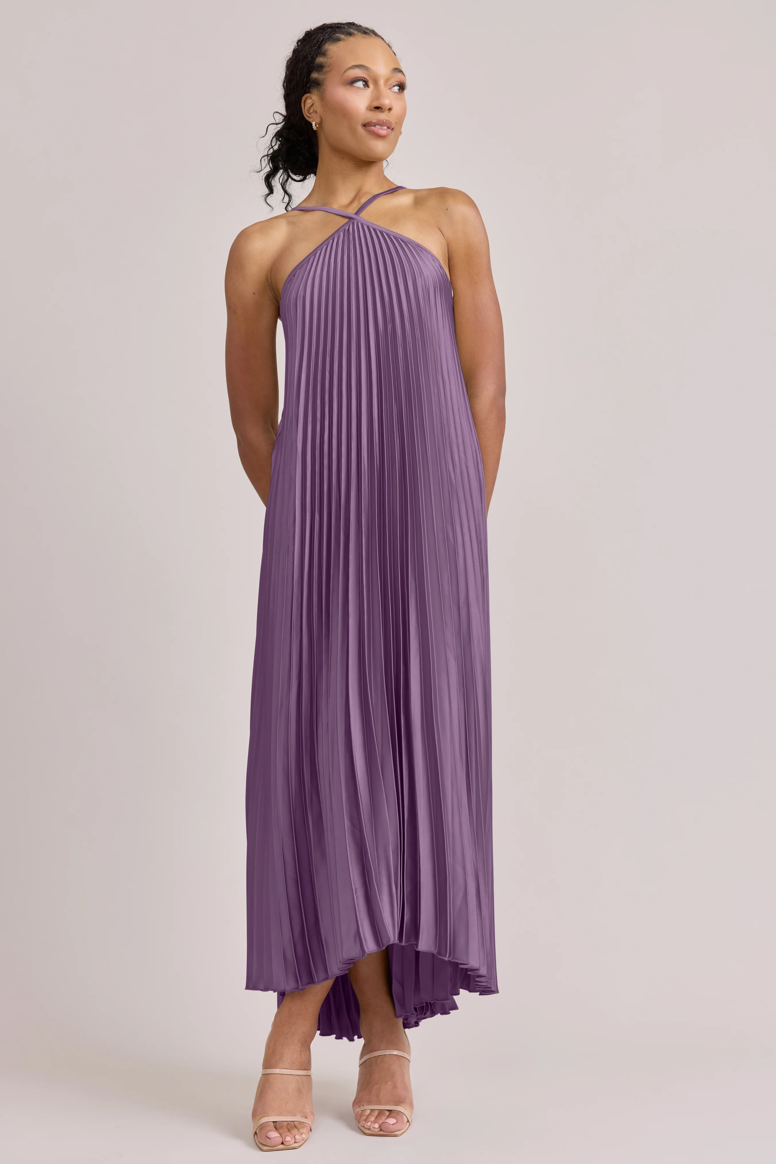 Rayne Satin Pleated Dress | Made To Order - Image 16