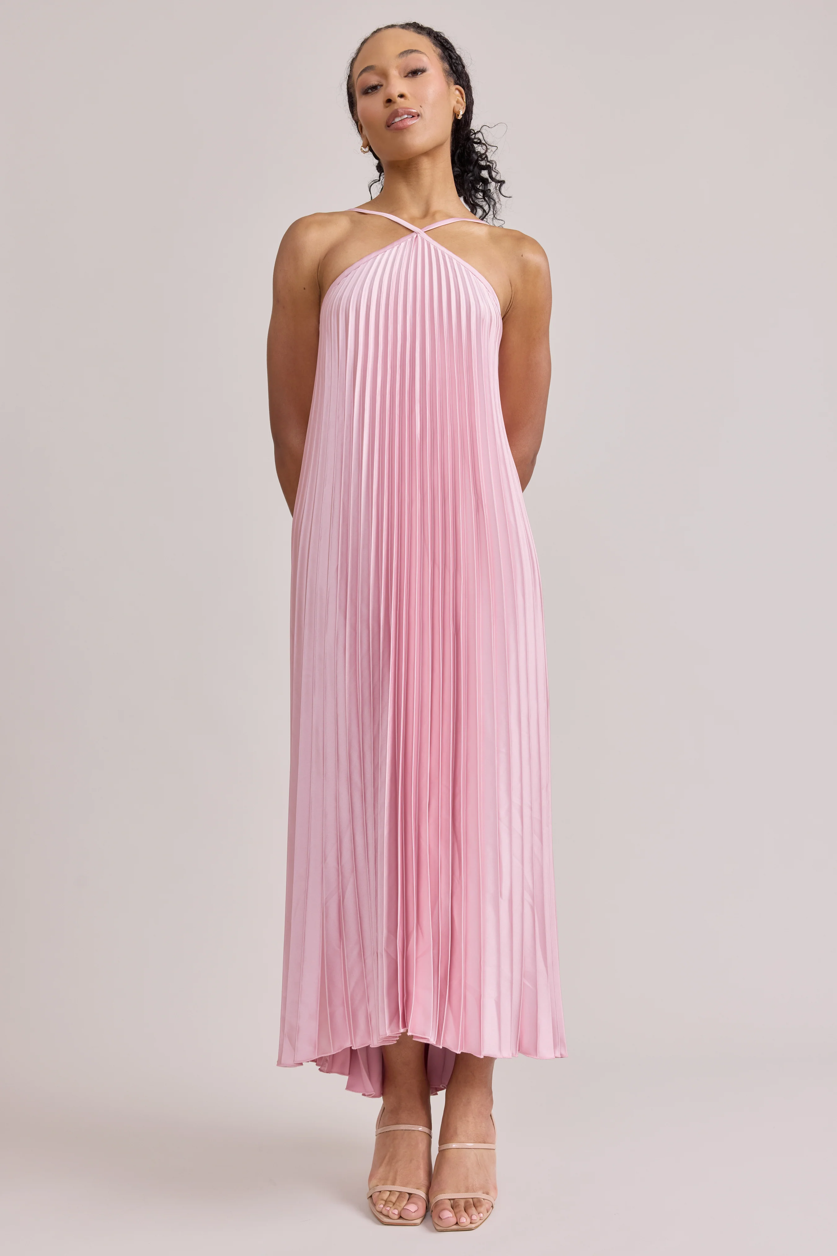 Rayne Satin Pleated Dress | Made To Order - Image 4