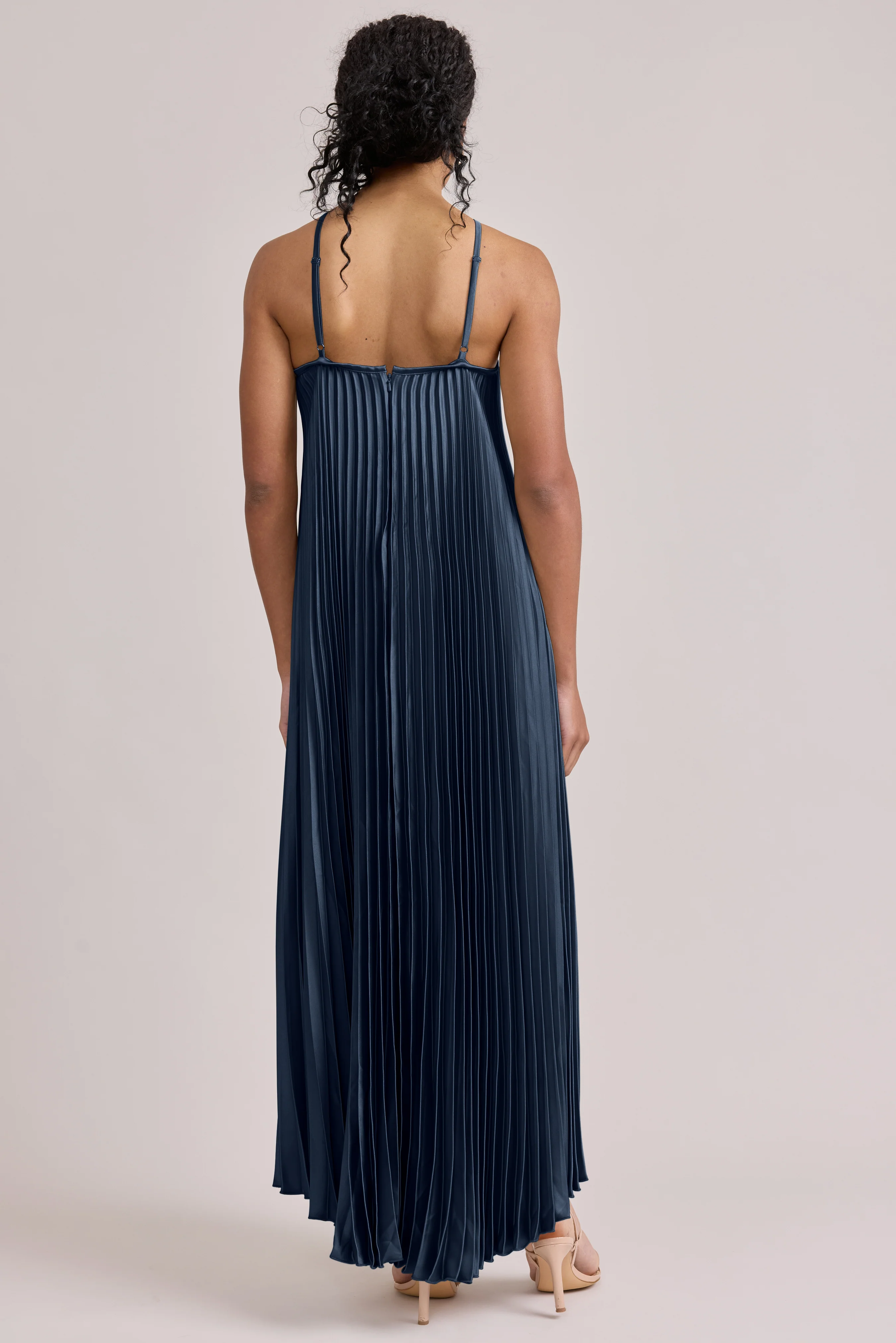 Rayne Satin Pleated Dress | Made To Order - Image 52
