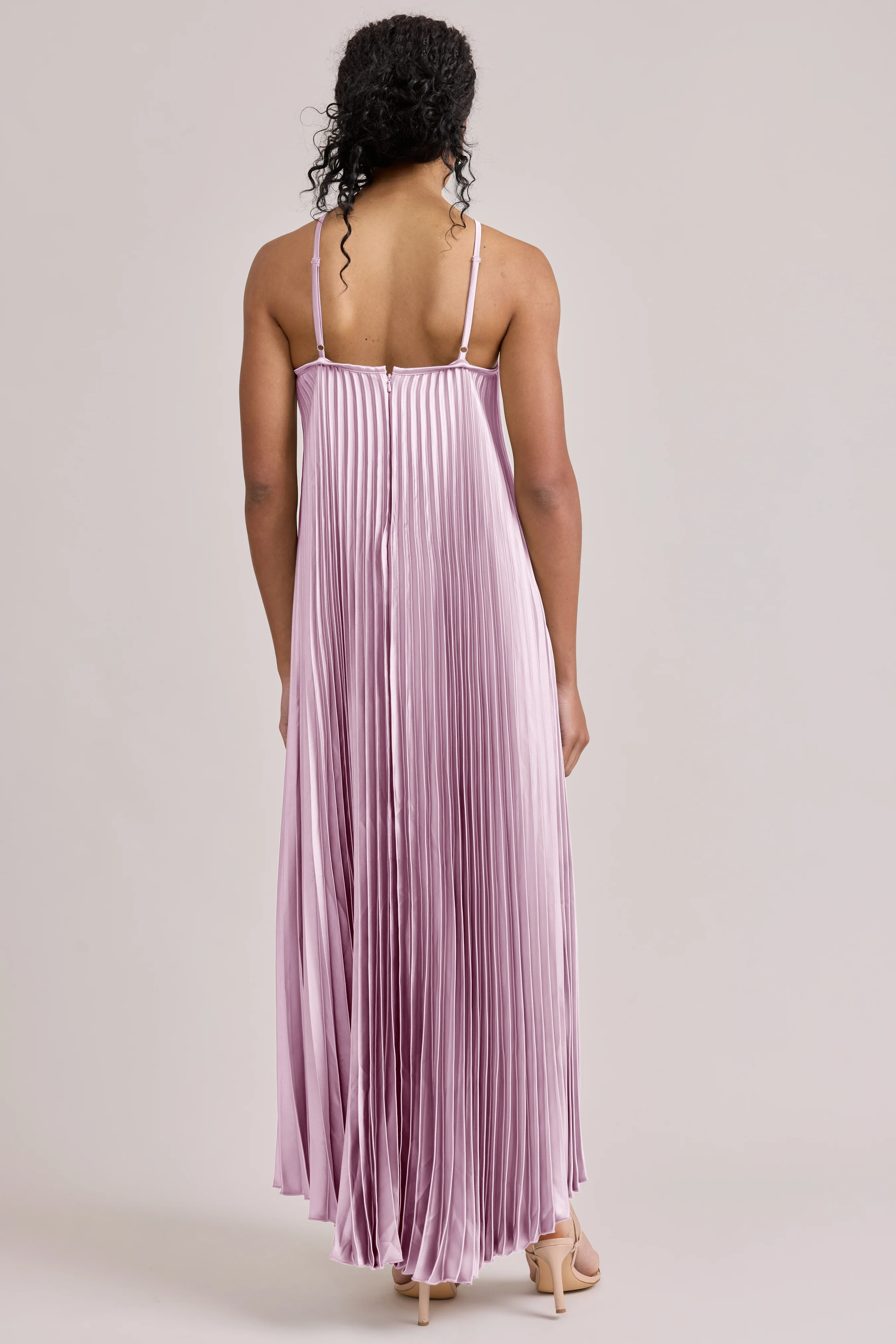 Rayne Satin Pleated Dress | Made To Order - Image 56