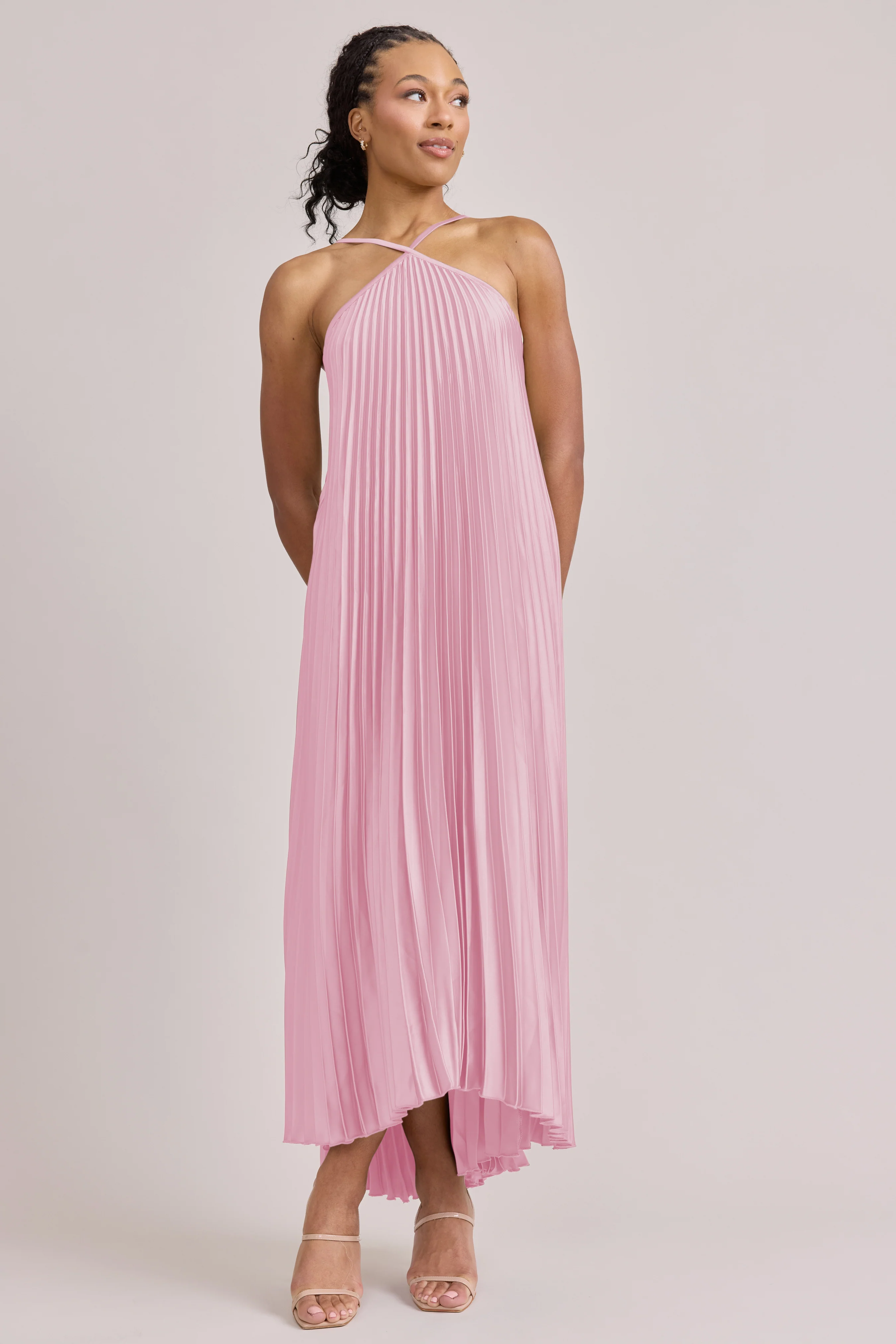 Rayne Satin Pleated Dress | Made To Order - Image 7
