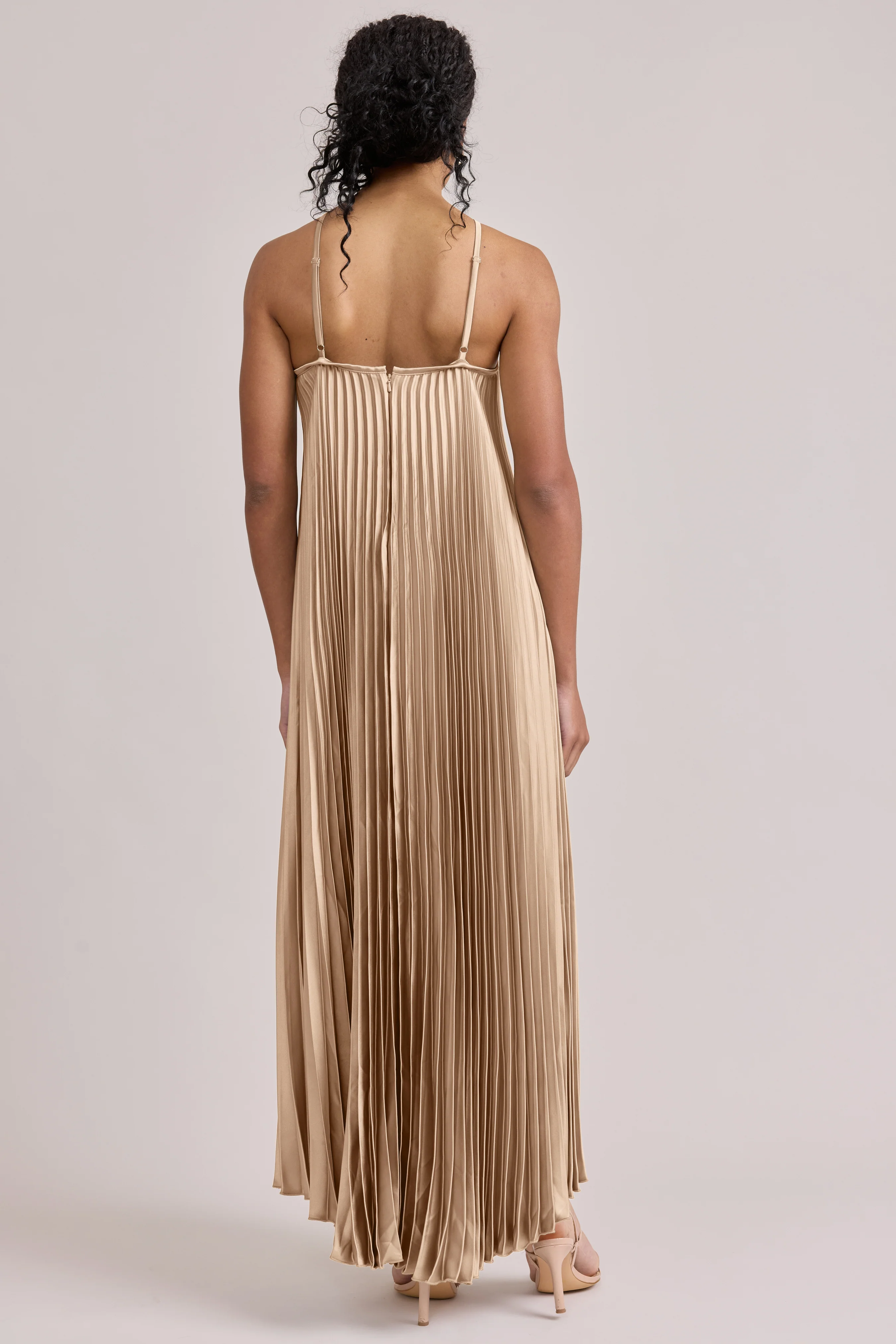 Rayne Satin Pleated Dress | Made To Order - Image 70