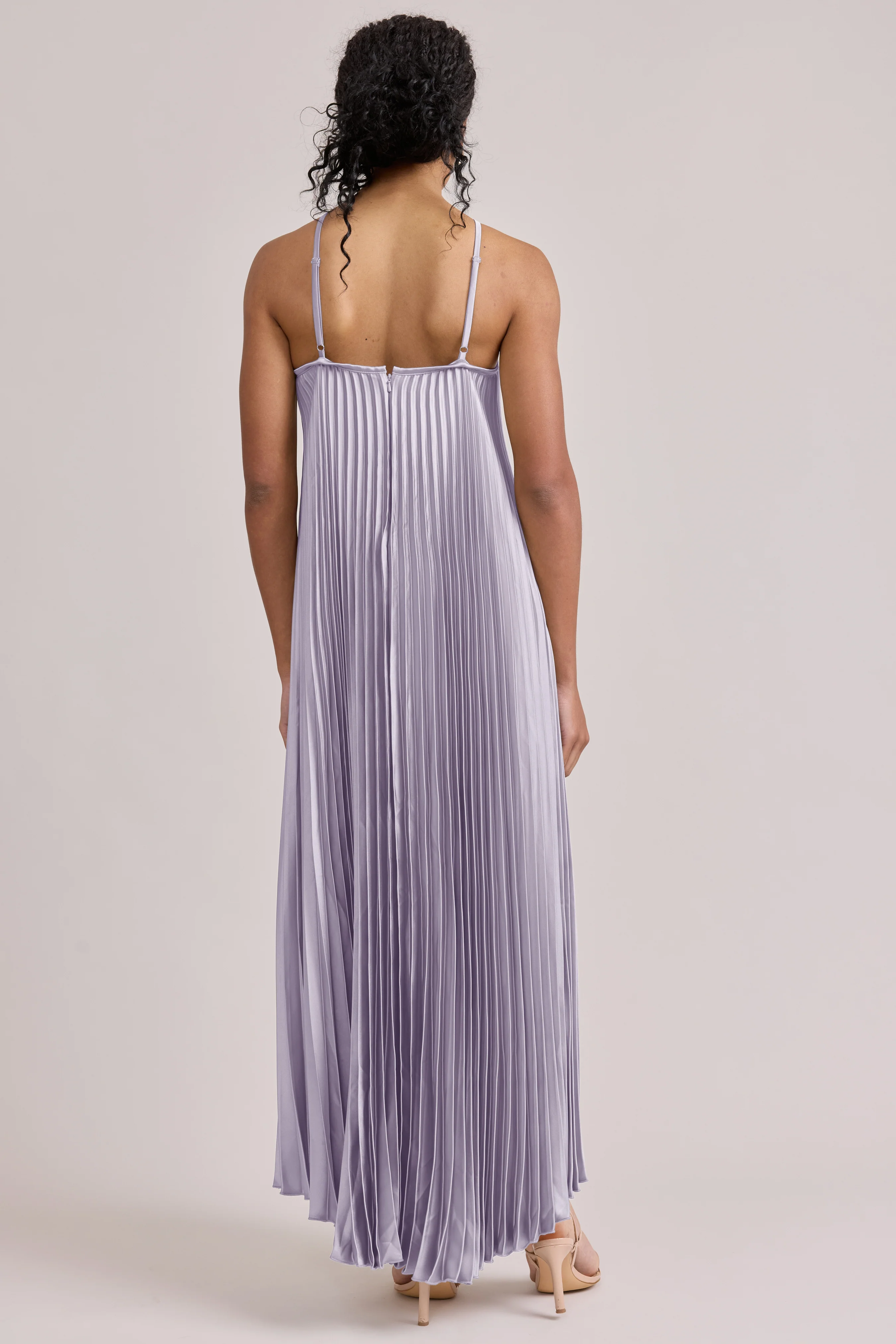 Rayne Satin Pleated Dress | Made To Order - Image 78