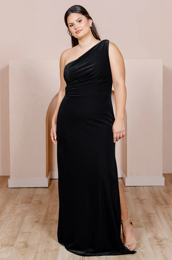 Sample Black Moira Convertible Velvet Dress | Ready To Ship