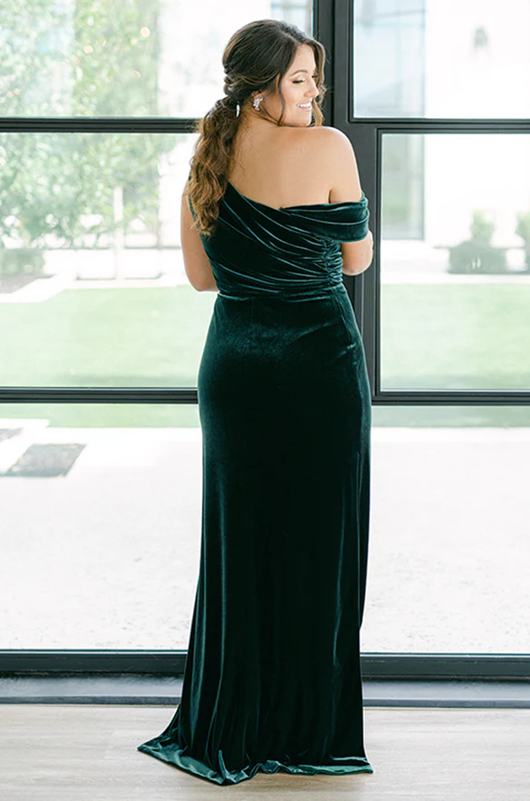 Sample Classic Emerald Moira Convertible Velvet Dress | Ready To Ship - Image 2