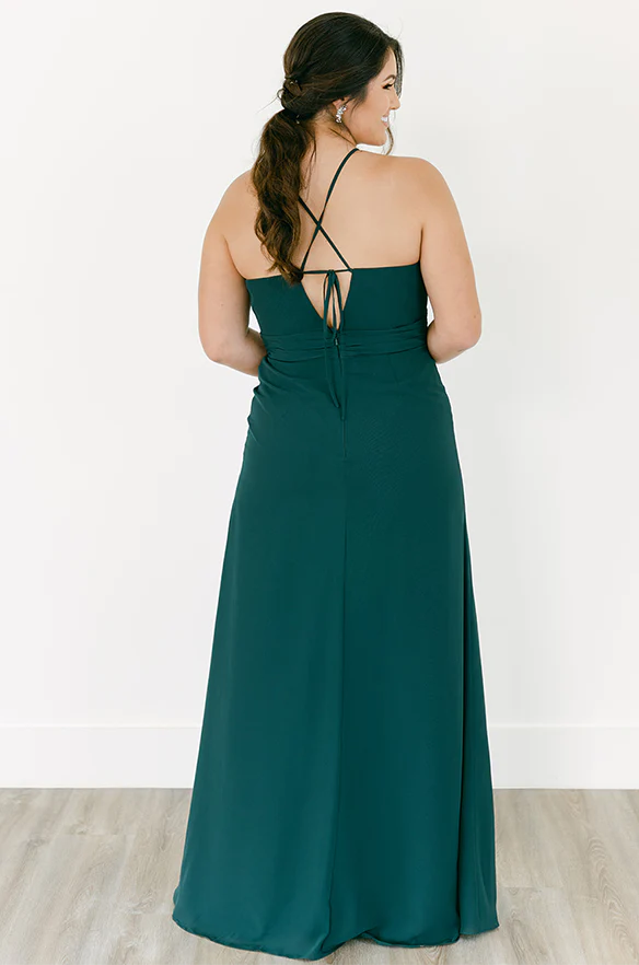 Sample Classic Emerald Nayeli Chiffon Dress | Ready To Ship - Image 2