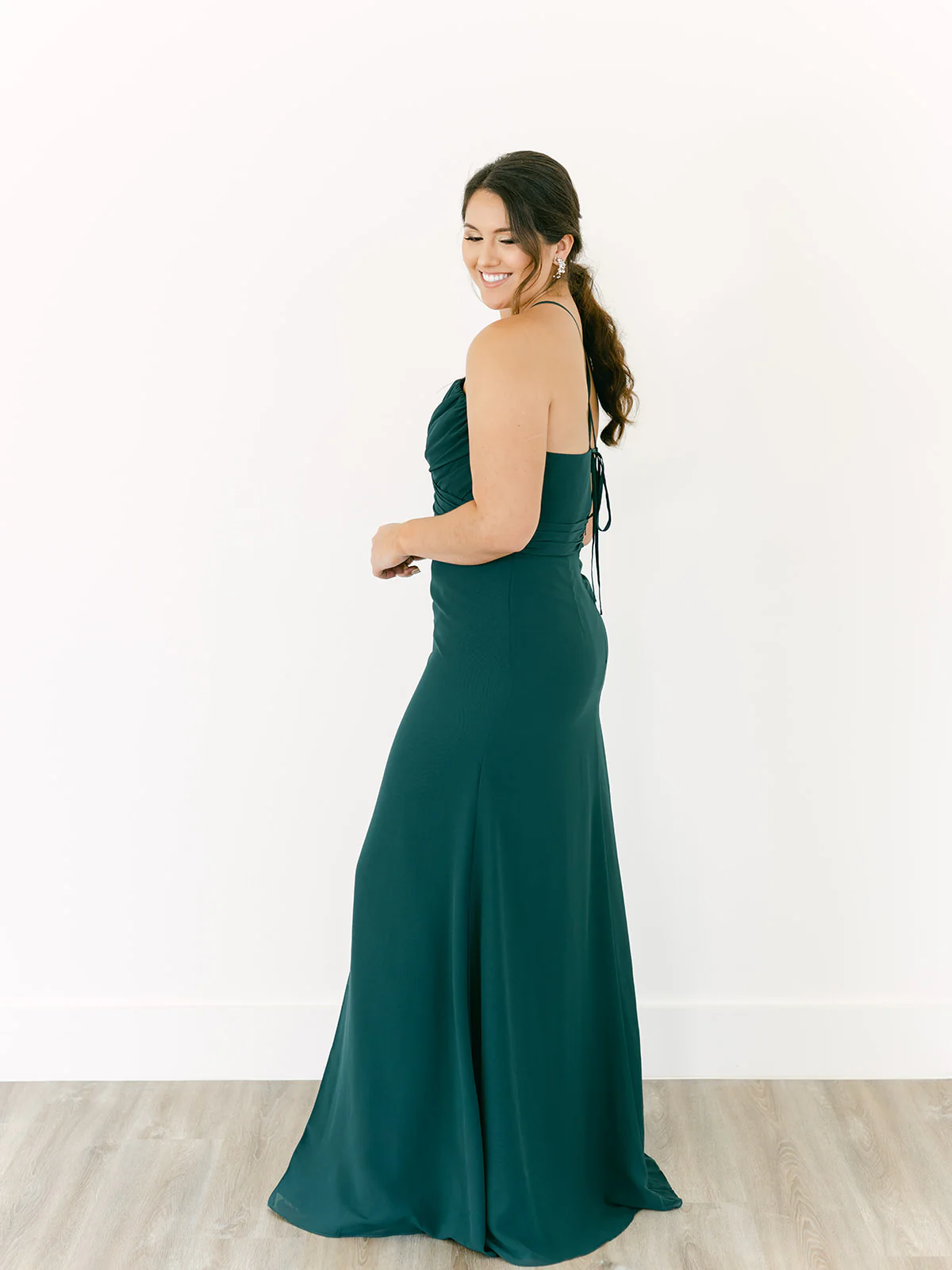 Sample Classic Emerald Nayeli Chiffon Dress | Ready To Ship - Image 3