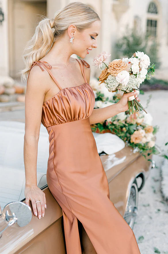 Sample Copper Brooke Satin Dress | Ready To Ship - Image 2