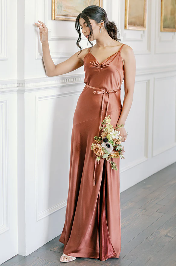 Sample Copper Tilley Satin Dress | Ready To Ship