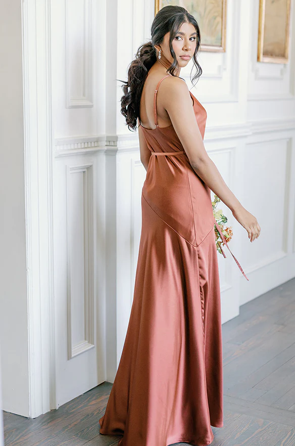 Sample Copper Tilley Satin Dress | Ready To Ship - Image 2
