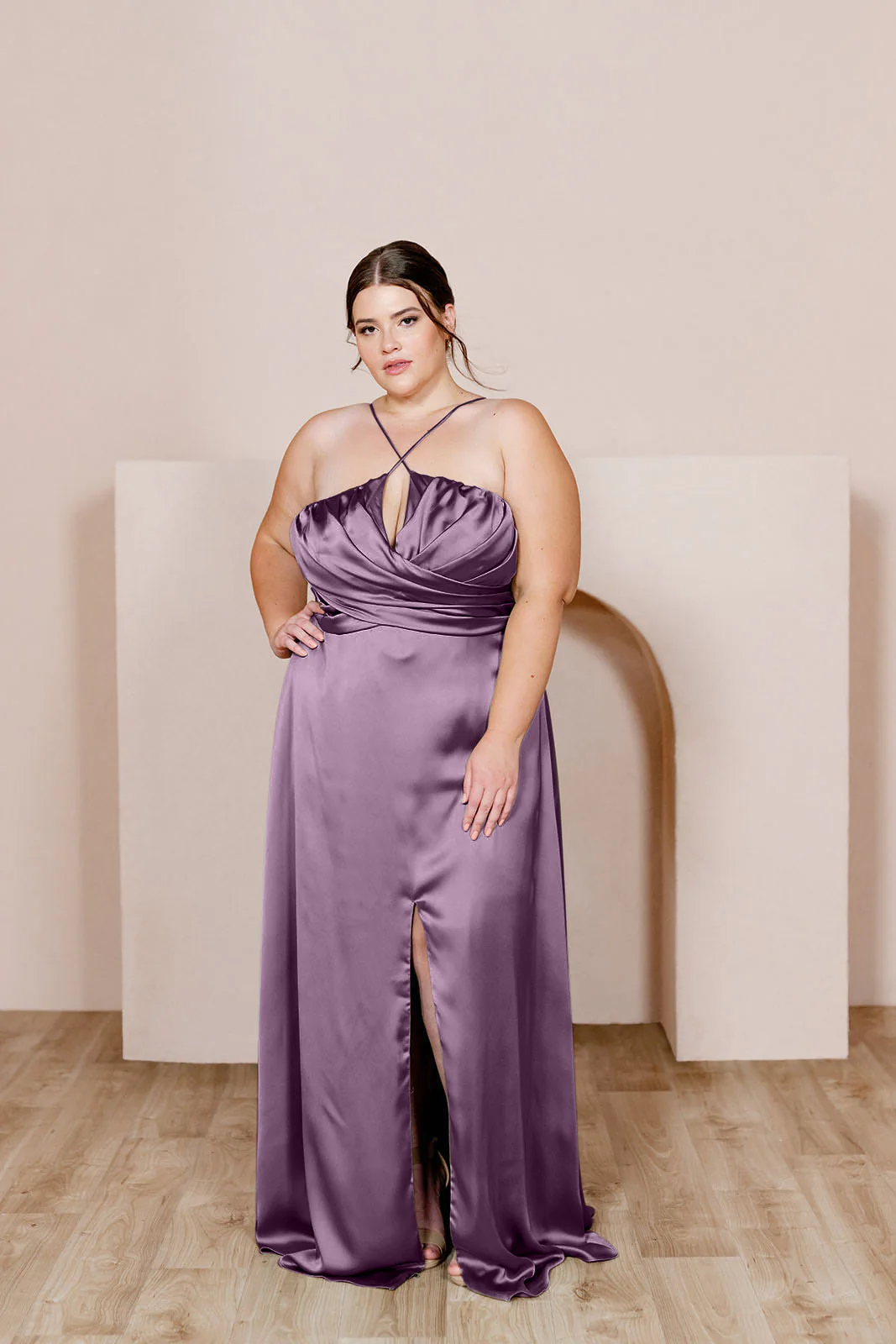 Sample Dusty Plum Nayeli Satin Dress | Ready To Ship - Image 2