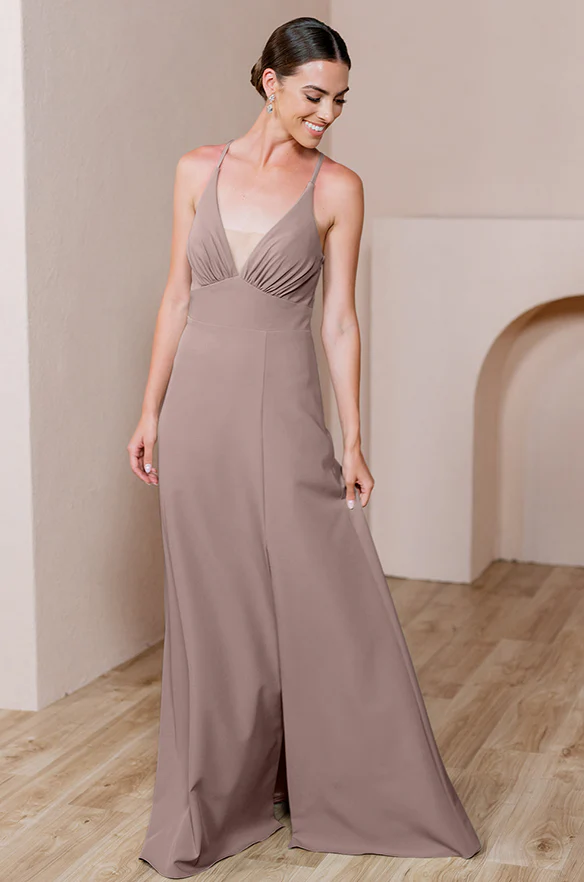 Sample Latte Carmen Crepe Dress | Ready To Ship