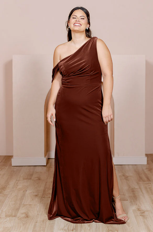 Sample Terracotta Moira Convertible Velvet Dress | Ready To Ship - Image 2