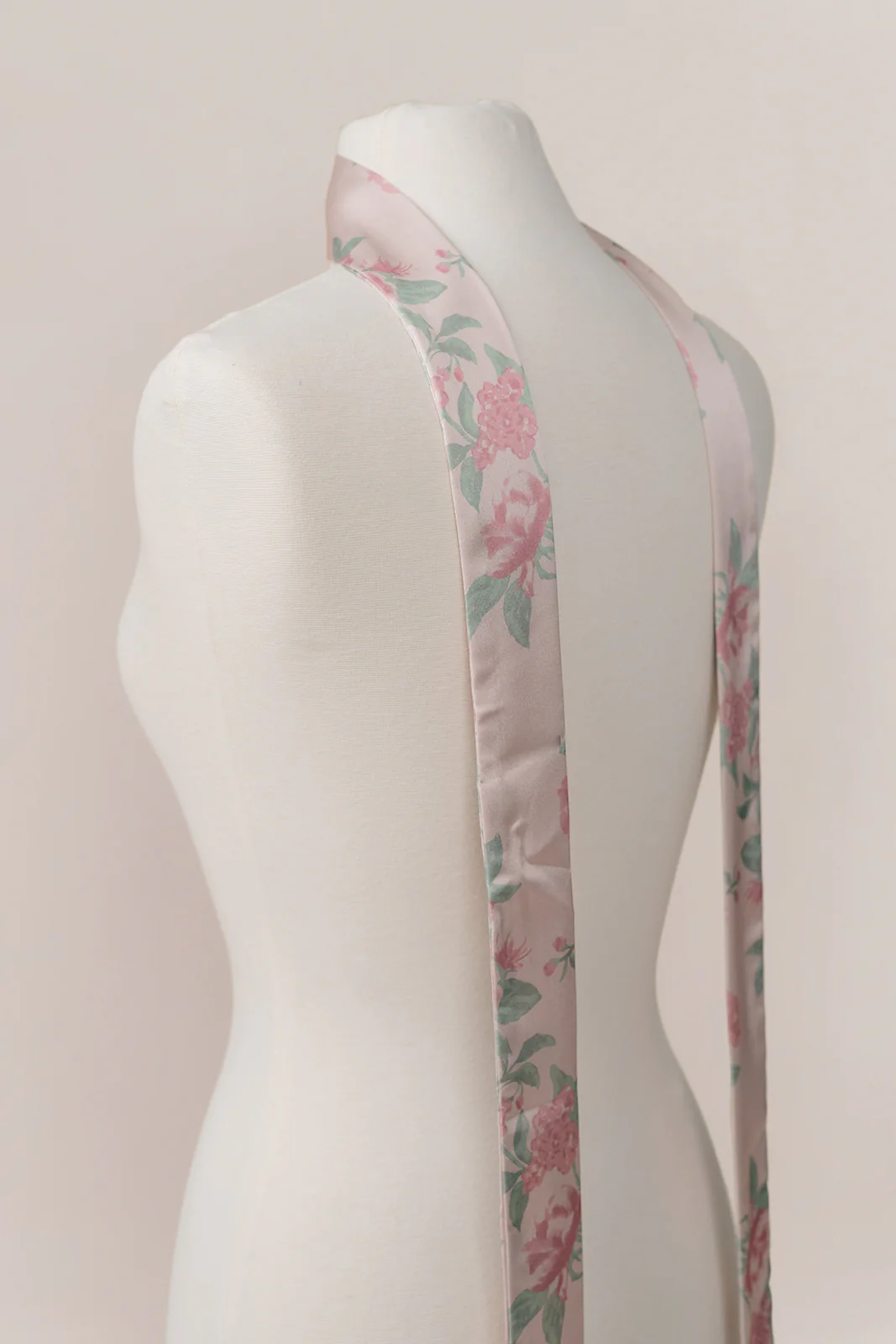 Satin Floral Print Skinny Scarf | Made To Order - Image 13