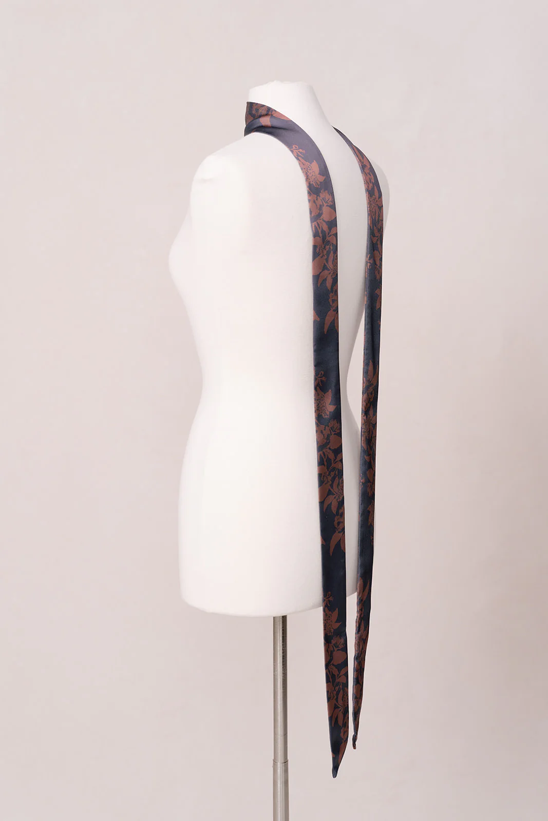 Satin Floral Print Skinny Scarf | Made To Order - Image 21