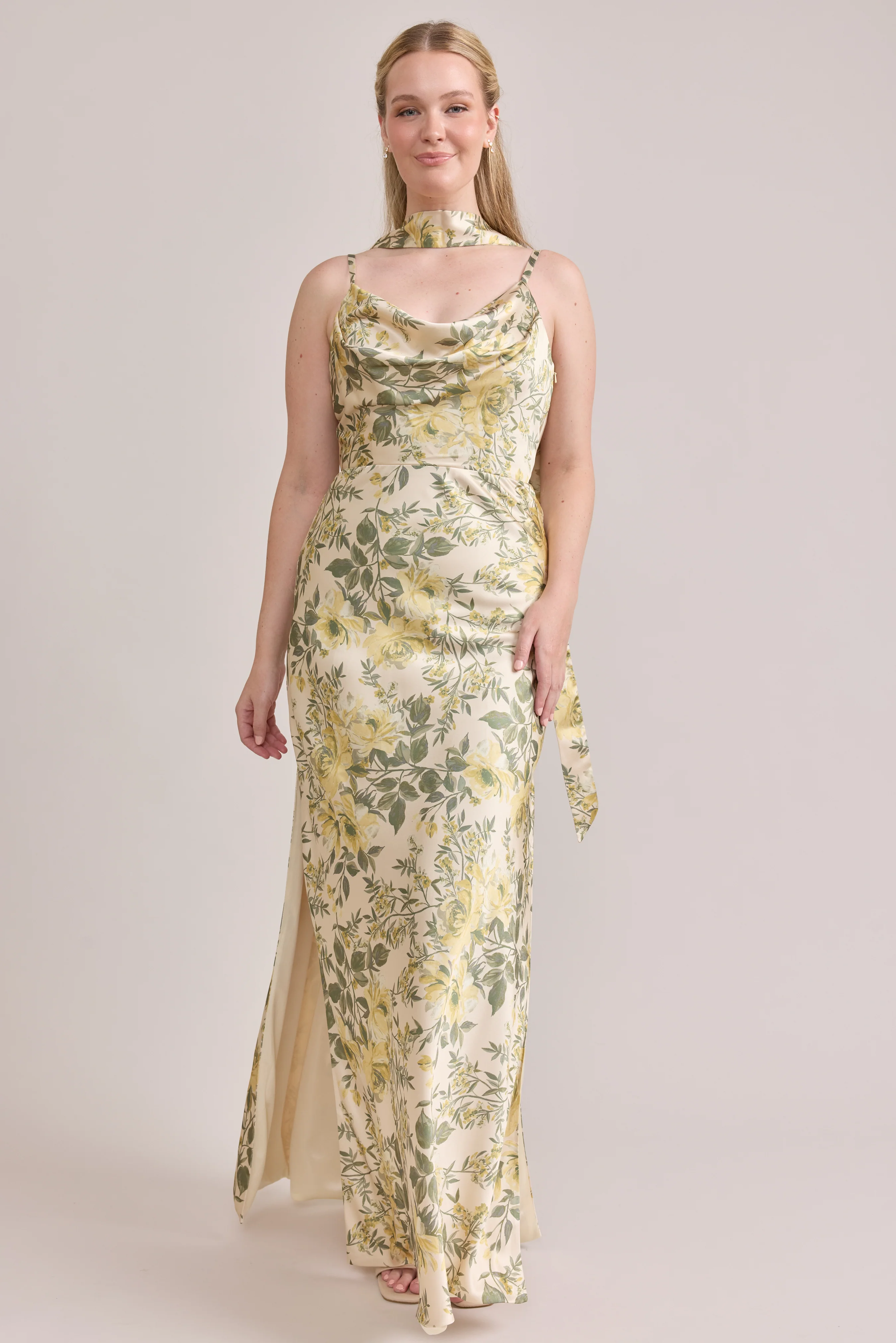 Satin Floral Print Skinny Scarf | Made To Order - Image 5