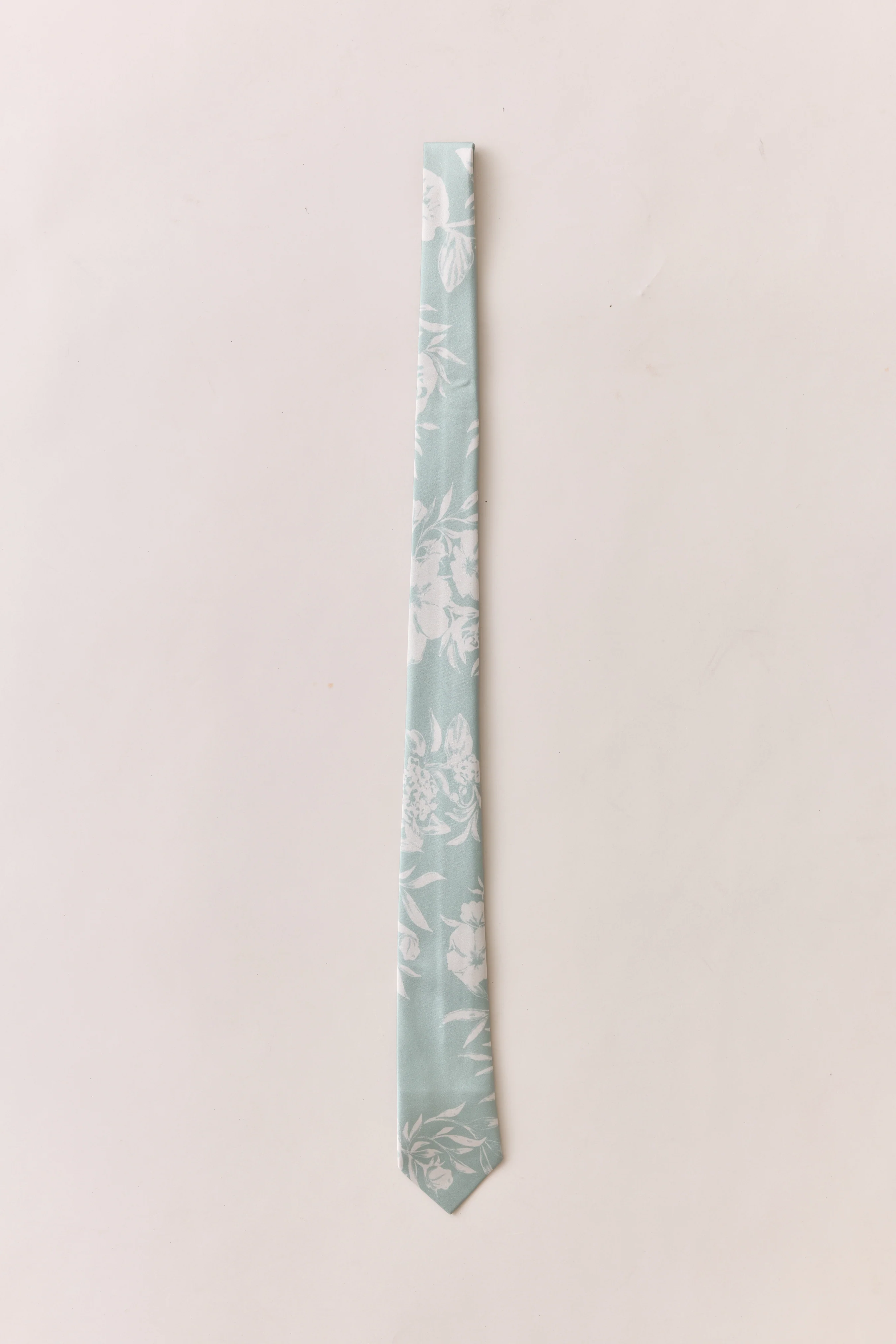 Satin Floral Print Tie | Ready To Ship | Sage Bouquet